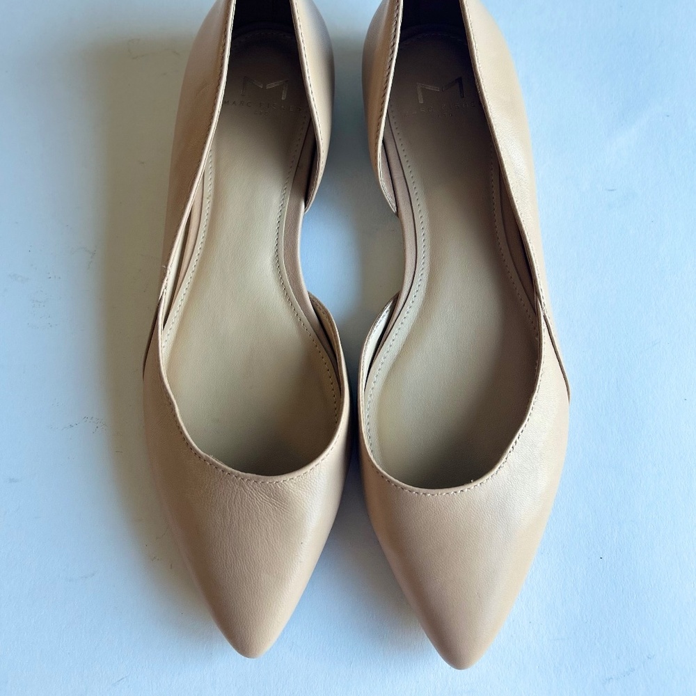Marc Fisher Cream Leather Point Toe Flats size 6 - Picture 3 of 12